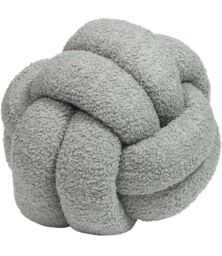 Furn Boucle Knot Fleece Cushion in Silver - thumbnail 1