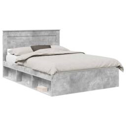 Berkfield Home Bed Frame with Headboard Concerte 160 x 200 cm Solid Pine Wood in Grey - thumbnail 2