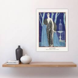 "Artery8 Alcyone Fashion Worth Advert Barbier Vintage Wall Art Print Poster in Blue - Size: W18"" x H24""" - thumbnail 4