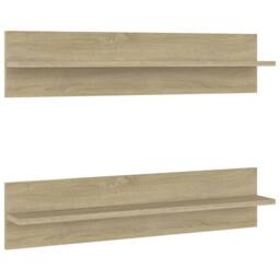 Berkfield Home Wall Shelf 2 pcs Sonoma Oak 80x11.5x18 cm Engineered Wood in Light Tan