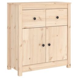 Berkfield Home Sideboard 70x35x80 cm Solid Wood Pine in Brown - Size: 70 x 35 x 80 cm - thumbnail 2