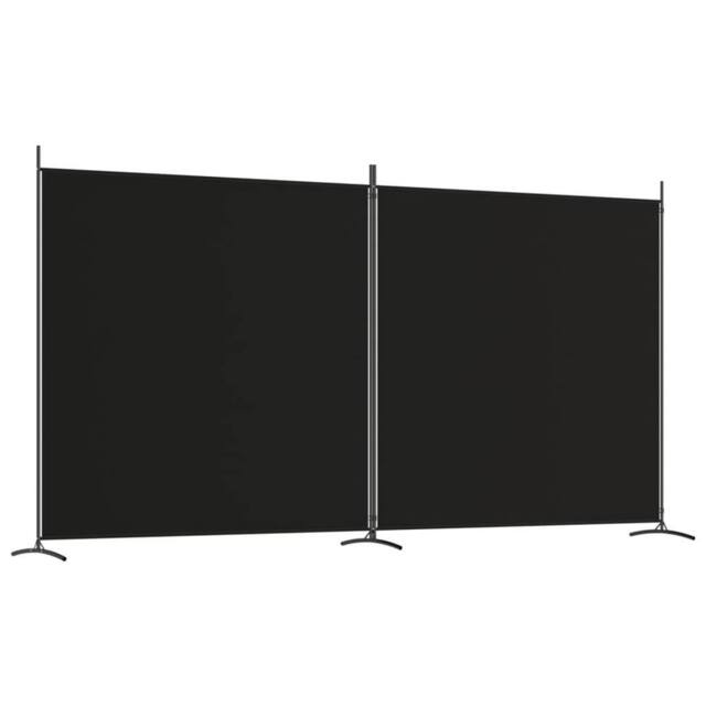 Berkfield Home 2-Panel Room Divider Black 348x180 cm Fabric - image 1