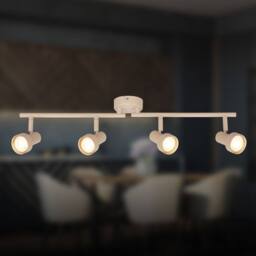 BRILONER Beige 4 Light Adjustable Metal Ceiling Spotlight for GU10 Bulbs - thumbnail 2