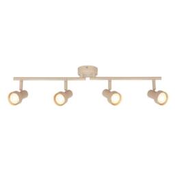 BRILONER Beige 4 Light Adjustable Metal Ceiling Spotlight for GU10 Bulbs - thumbnail 1