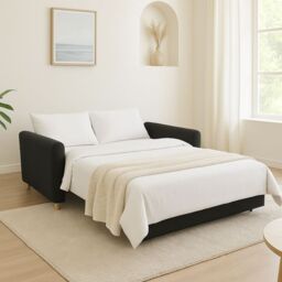 Bravich LTD Dahlia 2-Seater Pull Out Sofa Bed - Convertible Sleeper Sofa in Black - Size: 2 Seater - thumbnail 3