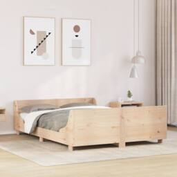 Berkfield Home Bed Frame without Mattress 120x190 cm Small Double Solid Wood Pine in Natural - thumbnail 2
