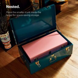 Beautify Set of Two Metal Teal & Pink Storage Boxes - thumbnail 3
