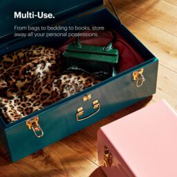 Beautify Set of Two Metal Teal & Pink Storage Boxes - thumbnail 4