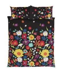 Rapport Home Brighton Floral Polycotton Duvet Cover Set With Pillowcase in Black - Size: Single - thumbnail 3