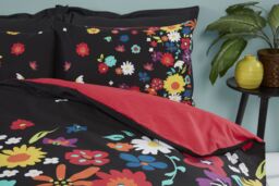 Rapport Home Brighton Floral Polycotton Duvet Cover Set With Pillowcase in Black - Size: Single - thumbnail 2