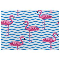 Benjamin Tate Design Flamingo & Blue Geometric Lines Designer Rug in Natural - Size: Large - thumbnail 1