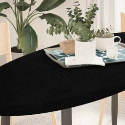 Berkfield Home Table Top Dark Brown 140x60x4 cm Solid Wood Oak Oval - Size: 140 x 60 x 4 cm - thumbnail 2