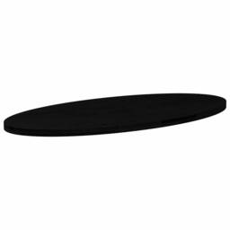 Berkfield Home Table Top Dark Brown 140x60x4 cm Solid Wood Oak Oval - Size: 140 x 60 x 4 cm - thumbnail 4