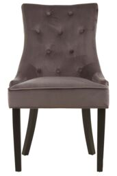 Orsina Grey Velvet Chair, Enchanting Sleep Chair, Easy to Assemble Borg Chair, Comfy Dining Chair - thumbnail 1