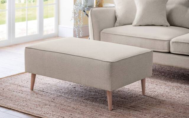 The Great Sofa Company Ailis Footstool Faro Linen in Beige - image 1