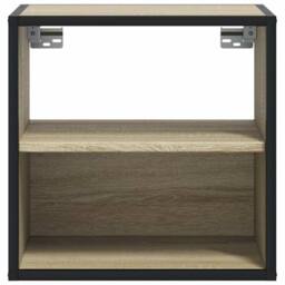 Berkfield Home Wall-mounted Bedside Cabinets 2 pcs Sonoma Oak 40x31x39.5 cm in Light Tan - thumbnail 5