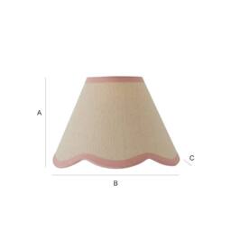 ValueLights Florie Natural Linen Tapered Scalloped Pastel Trim Mini Lamp Shade in Baby Pink - thumbnail 7