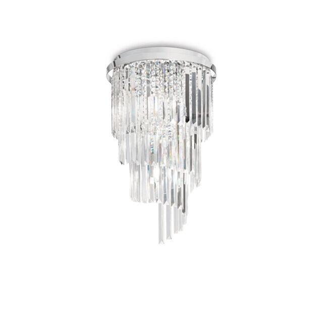 Netlighting Carlton 8 Light Ceiling Light Chandelier Chrome E14 in Grey