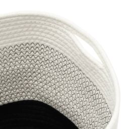Berkfield Home Storage Baskets 2 pcs White & Black Cotton - thumbnail 6