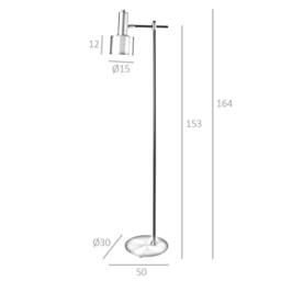 Angel Cerda Gold Aluminium Floor Lamp with Black Steel Body - thumbnail 8