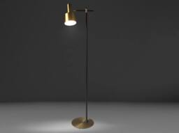 Angel Cerda Gold Aluminium Floor Lamp with Black Steel Body - thumbnail 6