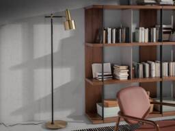 Angel Cerda Gold Aluminium Floor Lamp with Black Steel Body - thumbnail 3