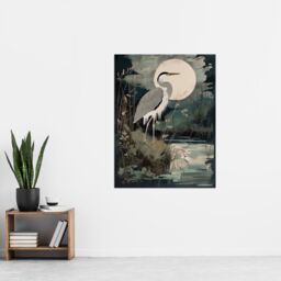 "Artery8 Supper Time By George Sinclair Moonlit Heron Earthy Vintage Botanical Aesthetic Extra Large XL Wall Art Poster Print - Size: W24"" x H32""" - thumbnail 4