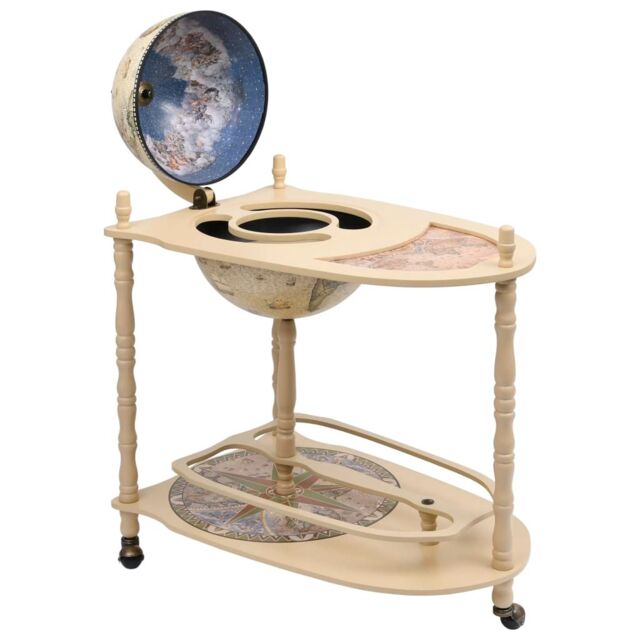 Berkfield Home Freestanding Globe Bar Wind Stand Eucalyptus Wood Green - image 1