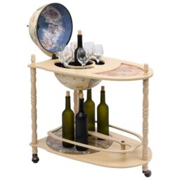 Berkfield Home Freestanding Globe Bar Wind Stand Eucalyptus Wood Green - thumbnail 2