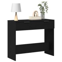 Berkfield Home Console Table Black Oak 90x36x75 cm Engineered Wood - Size: 90 x 36 x 75 cm - thumbnail 3