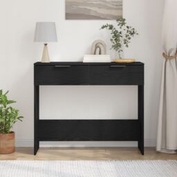 Berkfield Home Console Table Black Oak 90x36x75 cm Engineered Wood - Size: 90 x 36 x 75 cm - thumbnail 4