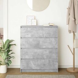 Berkfield Home Sideboard Concrete Grey 80x35x99 cm Engineered Wood - Size: 80 x 35 x 99 cm - thumbnail 3