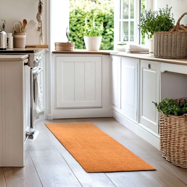 Nicoman PVC Coir Non-Slip Runner Rug For Hallway, Kitchen & Entrance Areas in Brown - Size: 70 cm x 180 cm - image 1