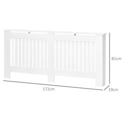 HOMCOM Radiator Cover Painted Slatted MDF Cabinet Lined Grill S/M/L in White - thumbnail 3