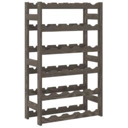 Berkfield Home Wine Rack for 30 Bottles Grey Solid Wood Pine - thumbnail 5