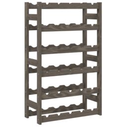 Berkfield Home Wine Rack for 30 Bottles Grey Solid Wood Pine - thumbnail 2