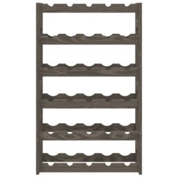 Berkfield Home Wine Rack for 30 Bottles Grey Solid Wood Pine - thumbnail 3