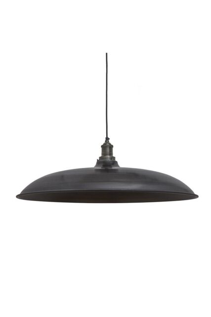 Industville Brooklyn Giant Bowl Pendant, 24 Inch, Pewter, Pewter Holder in Dark Grey - image 1