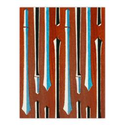 "Artery8 Vintage Japanese Bamboo Pattern Retro Japan Wall Art Print Korin in Red - Size: W12"" x H16""" - thumbnail 1
