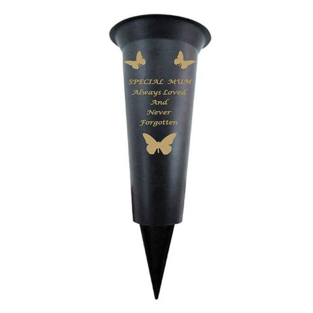 David Fischhoff Memorial Grave Plastic Spike Vase - Mum in Black - image 1
