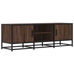 Berkfield Home TV Cabinet Brown Oak 120x35x41 cm Engineered Wood & Metal - Size: 120 x 35 x 41 cm - thumbnail 1