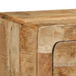 Berkfield Home Wall-mounted TV Cabinet 100x32x25 cm Solid Wood Rough Mango in Brown - Size: 100 x 32 x 25 cm - thumbnail 5