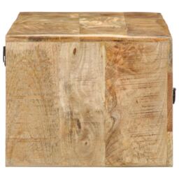 Berkfield Home Wall-mounted TV Cabinet 100x32x25 cm Solid Wood Rough Mango in Brown - Size: 100 x 32 x 25 cm - thumbnail 3