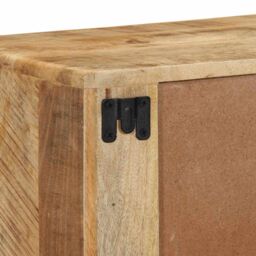 Berkfield Home Wall-mounted TV Cabinet 100x32x25 cm Solid Wood Rough Mango in Brown - Size: 100 x 32 x 25 cm - thumbnail 6