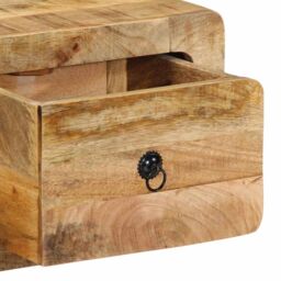 Berkfield Home Wall-mounted TV Cabinet 100x32x25 cm Solid Wood Rough Mango in Brown - Size: 100 x 32 x 25 cm - thumbnail 7