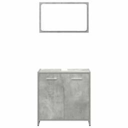 Berkfield Home 3 Piece Bathroom Furniture Set Concrete Grey Engineered Wood - thumbnail 7
