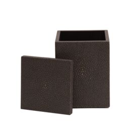 Posh Trading Company Chelsea Cotton Wool Box - Faux Shagreen Chocolate in Brown - thumbnail 4