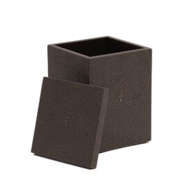 Posh Trading Company Chelsea Cotton Wool Box - Faux Shagreen Chocolate in Brown - thumbnail 2