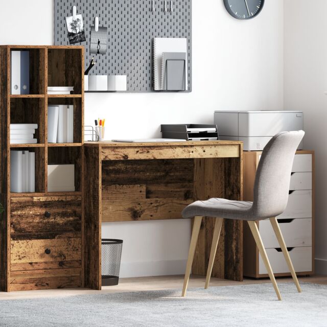 Berkfield Home Writing Desk - Old Wood Old wood Particle board 90 x 50 x 76 cm in Brown - image 1