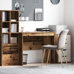 Berkfield Home Writing Desk - Old Wood Old wood Particle board 90 x 50 x 76 cm in Brown - thumbnail 1